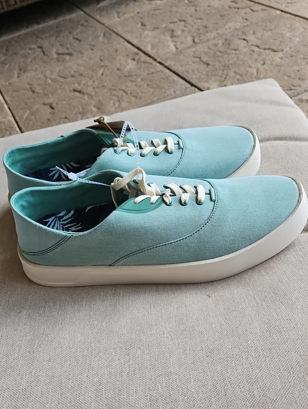 OluKau Tradewind Sneakers Navy Sunwashed Bamboo Green Men's 12, Versitle Wear